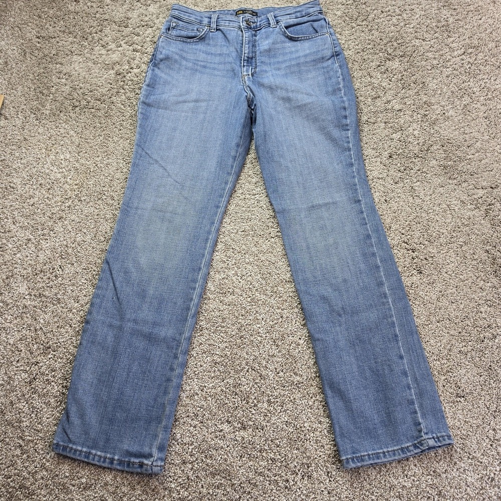 Lee Jeans Womens 28x30 Blue Light Wash Straight Relaxed High Rise Denim Ladies